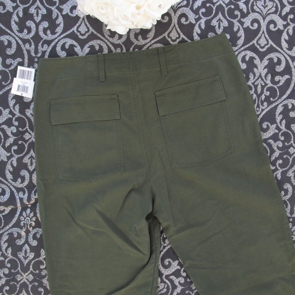 NWT Ralph Lauren Army Green Wide Leg Capri Pants 8 - Picture 6 of 8